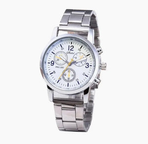 business steel straps round dial wrist watches hand watch-silver watch- men watches-watch for boys-watch for men-watch for kids-watch for young's-watch for boys stylish-branded-watch