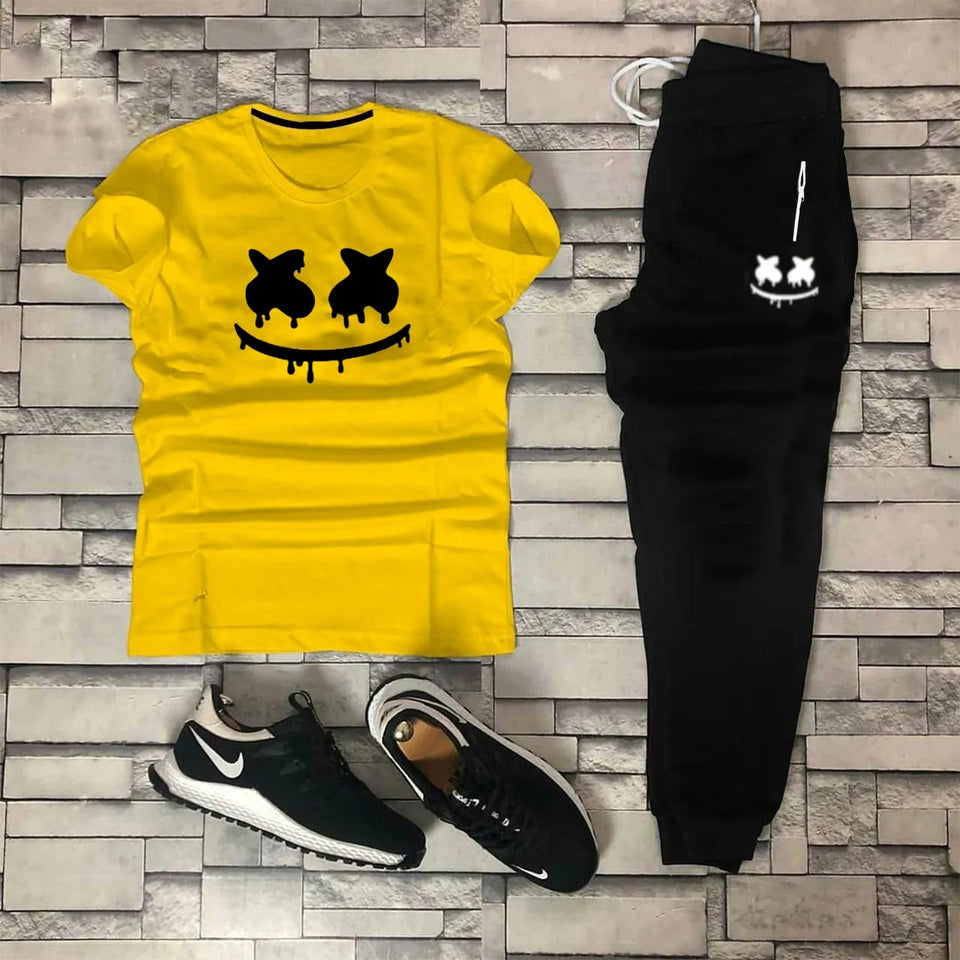 Pack of 2 Summer Printed Tracksuit For Men & Boys Soft & Comfortable Fabric Trouser and shirt for men Printed Tracksuit