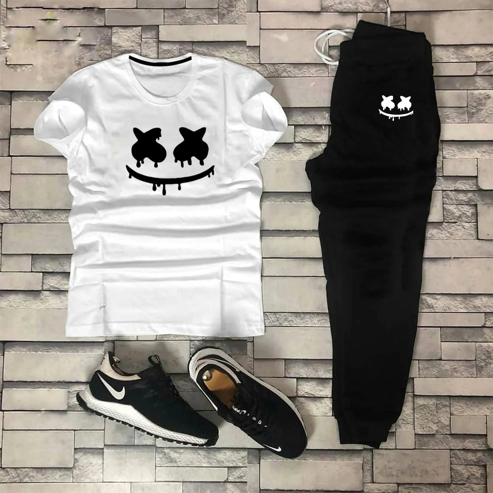 Pack of 2 Summer Printed Tracksuit For Men & Boys Soft & Comfortable Fabric Trouser and shirt for men Printed Tracksuit