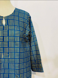 2 PCs women stitched linen printed suit