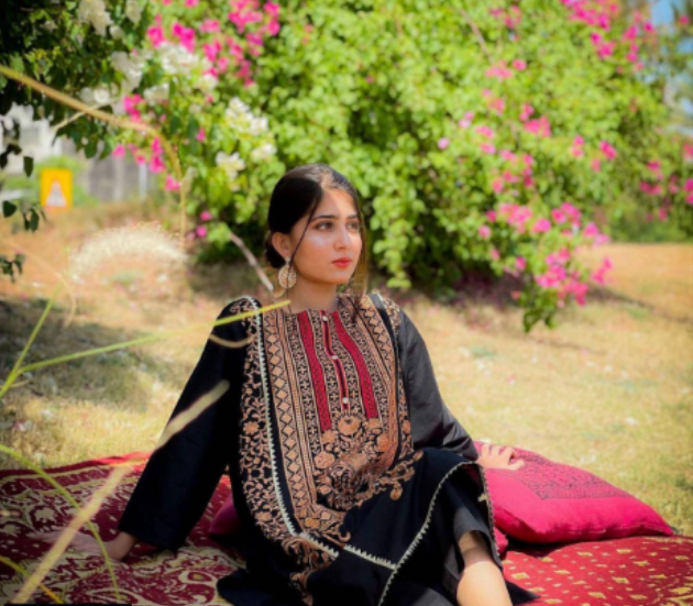 2 PCs women stitched embroidered cotton suit
