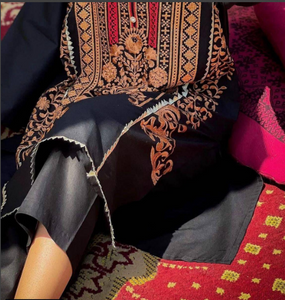 2 PCs women stitched embroidered cotton suit