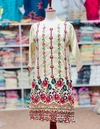 Fancy cotton women stitched shirt