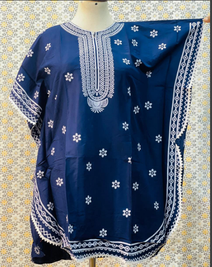 Kaftan style lalen stitched frock