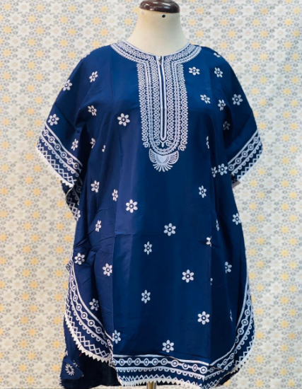 Kaftan style lalen stitched frock