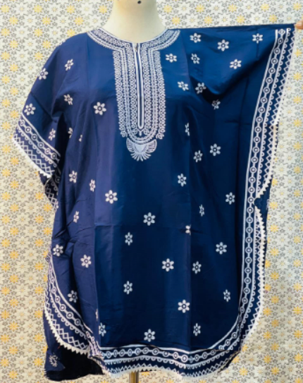 Kaftan style lalen stitched frock