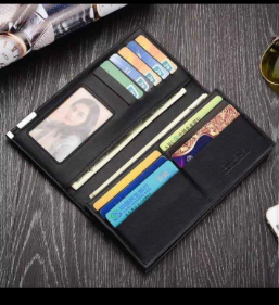 Men's leather plain bifold wallet