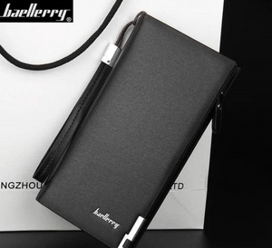 Men's leather plain bifold wallet