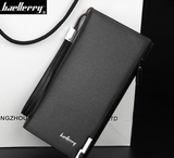 Men's leather plain bifold wallet