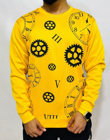 1 PCs men stitched fleece printed hodi