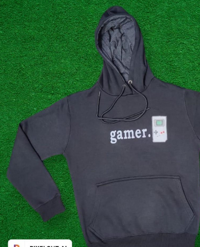 1 PCs men stitched fleece printed hoodie