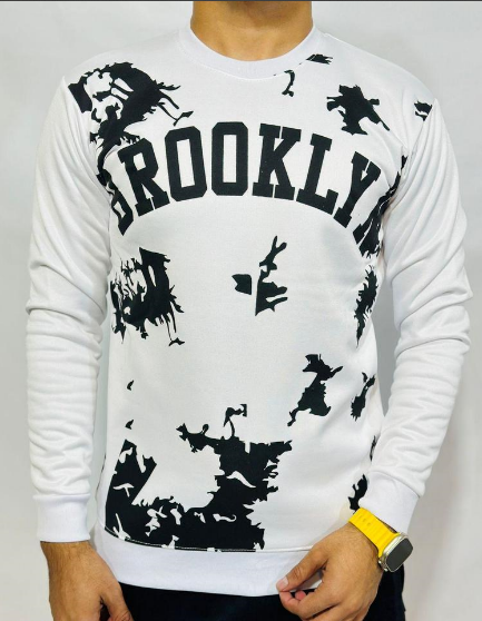 1 PCs men's stitched fleece printed shirt