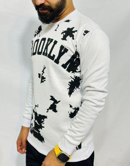 1 PCs men's stitched fleece printed shirt