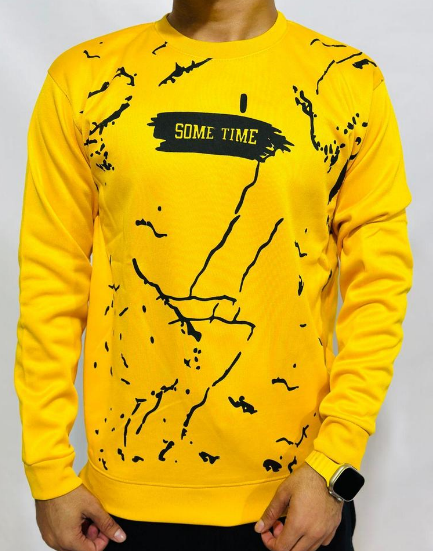 1 PCs men's stitched fleece printed sweat shirt