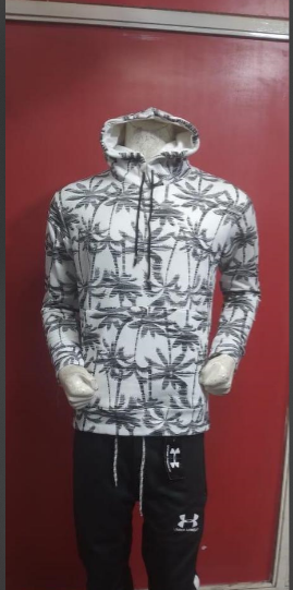 1 PCs men's stitched fleece printed hoodie