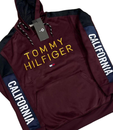 1 PC men's stitched terry printed hoodie