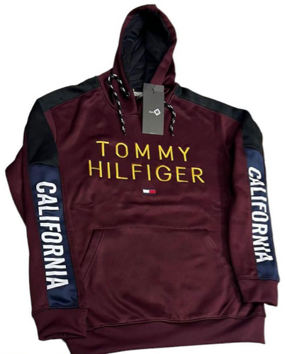 1 PC men's stitched terry printed hoodie