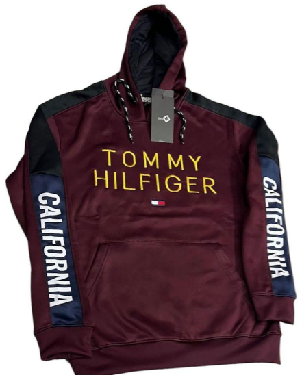 1 PC men's stitched terry printed hoodie