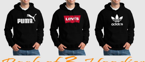 Men's stitched fleece printed hoodie pack of 3