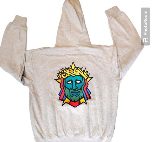 1 PC men's stitched cotton fleece embroidered hoodie