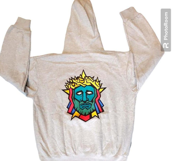 1 PC men's stitched cotton fleece embroidered hoodie