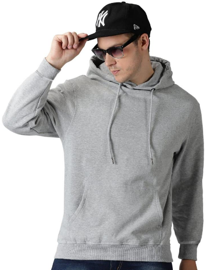 1 PC men's stitched cotton fleece embroidered hoodie