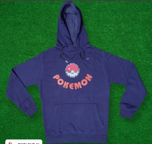 1 PC men's stitched fleece printed hoodie