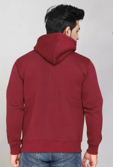 1 PC men's stitched fleece plain hoodie