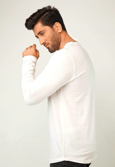 1 PC men's stitched jersey plain  T shirt, white