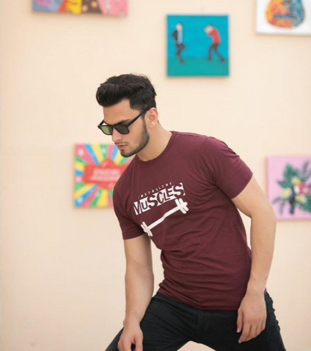 1 PC men's stitched cotton jersey printed T shirt