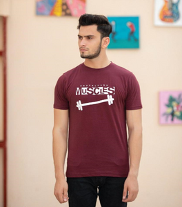 1 PC men's stitched cotton jersey printed T shirt
