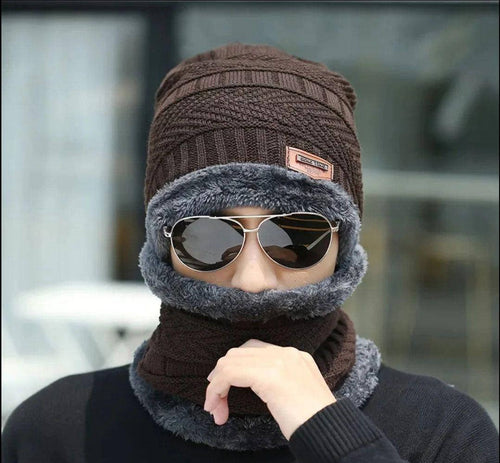 Beanie Wool Cap With Neck Warmer