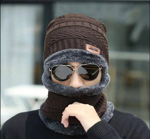Beanie Wool Cap With Neck Warmer