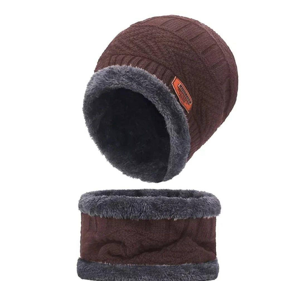 Beanie Wool Cap With Neck Warmer