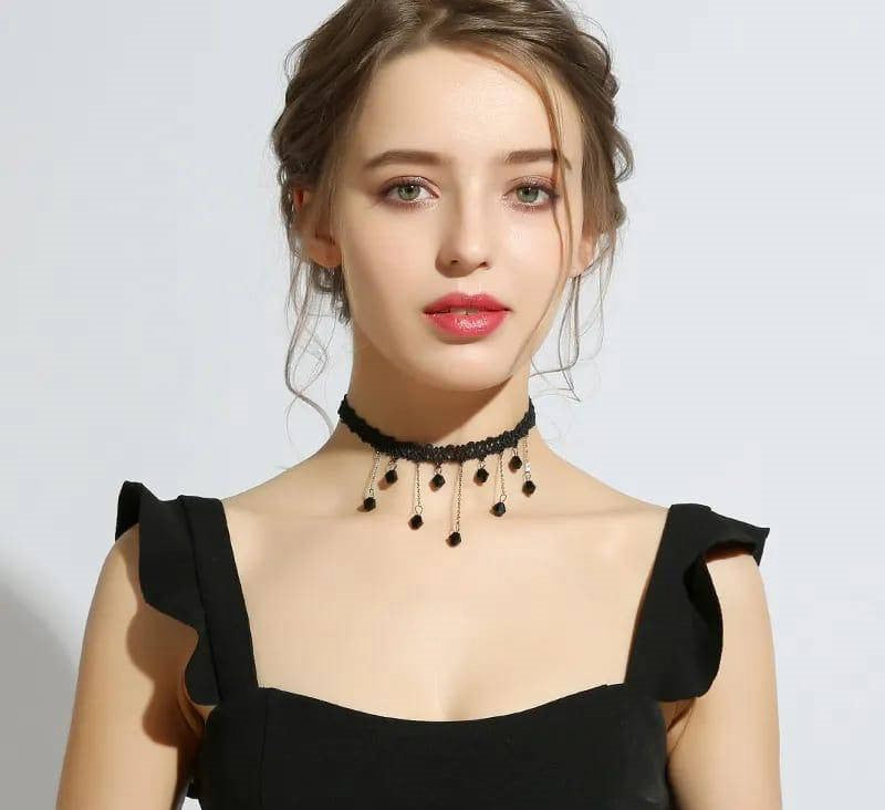 1 PCs black elegant choker