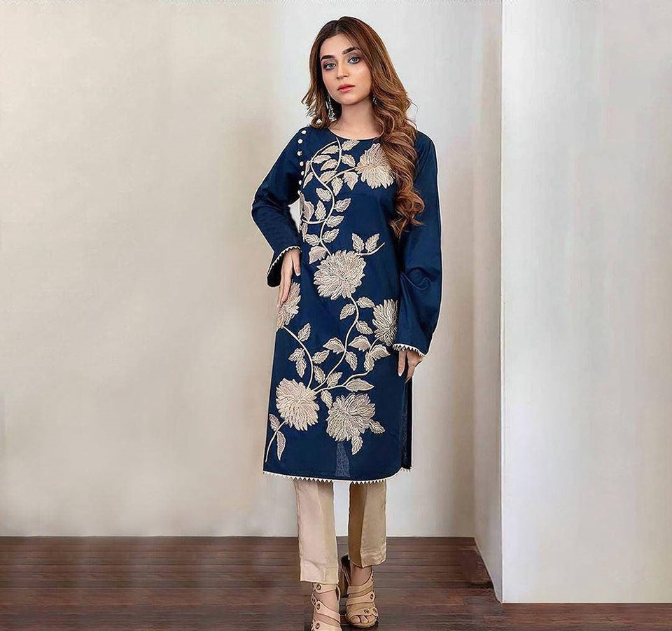 2 Pcs women's unstitched lawn printed suit