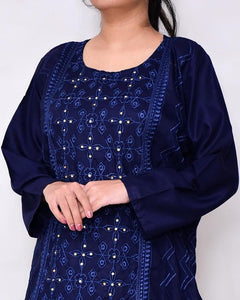 2 Pcs women's stitched linen embroidered suit