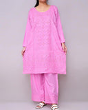 2 Pcs women's stitched linen embroidered suit