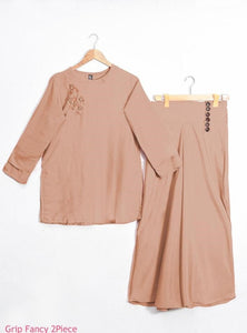 2 pcs women's stitched grip plain suit