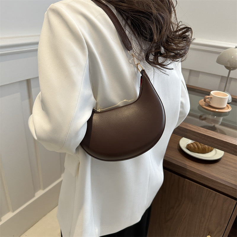 High-end Niche Design Black Bag Women's 2025 New Fashion Shoulder Handbag