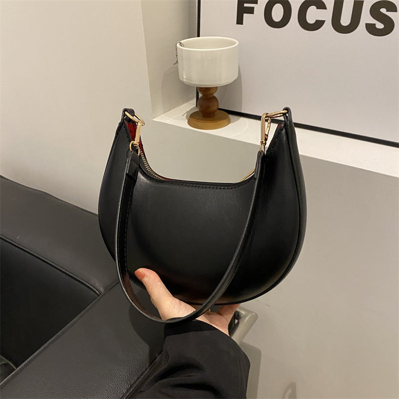 High-end Niche Design Black Bag Women's 2025 New Fashion Shoulder Handbag
