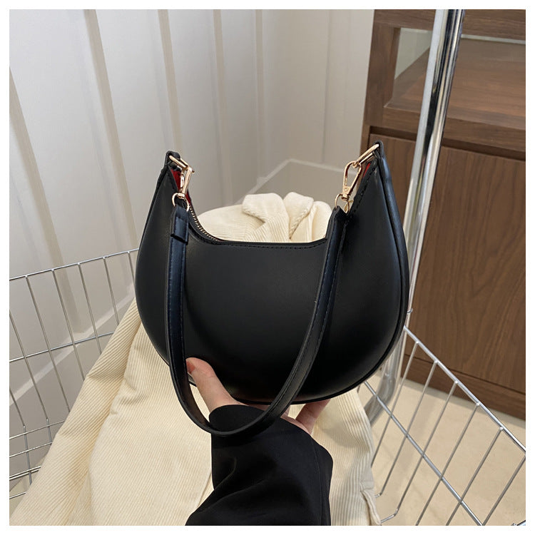 High-end Niche Design Black Bag Women's 2025 New Fashion Shoulder Handbag