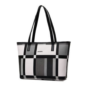 2025 new tote bag Korean check large capacity shoulder messenger bag retro fashion handbag