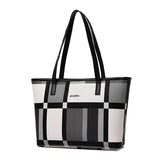 2025 new tote bag Korean check large capacity shoulder messenger bag retro fashion handbag