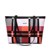 2025 new tote bag Korean check large capacity shoulder messenger bag retro fashion handbag
