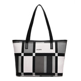 2025 new tote bag Korean check large capacity shoulder messenger bag retro fashion handbag
