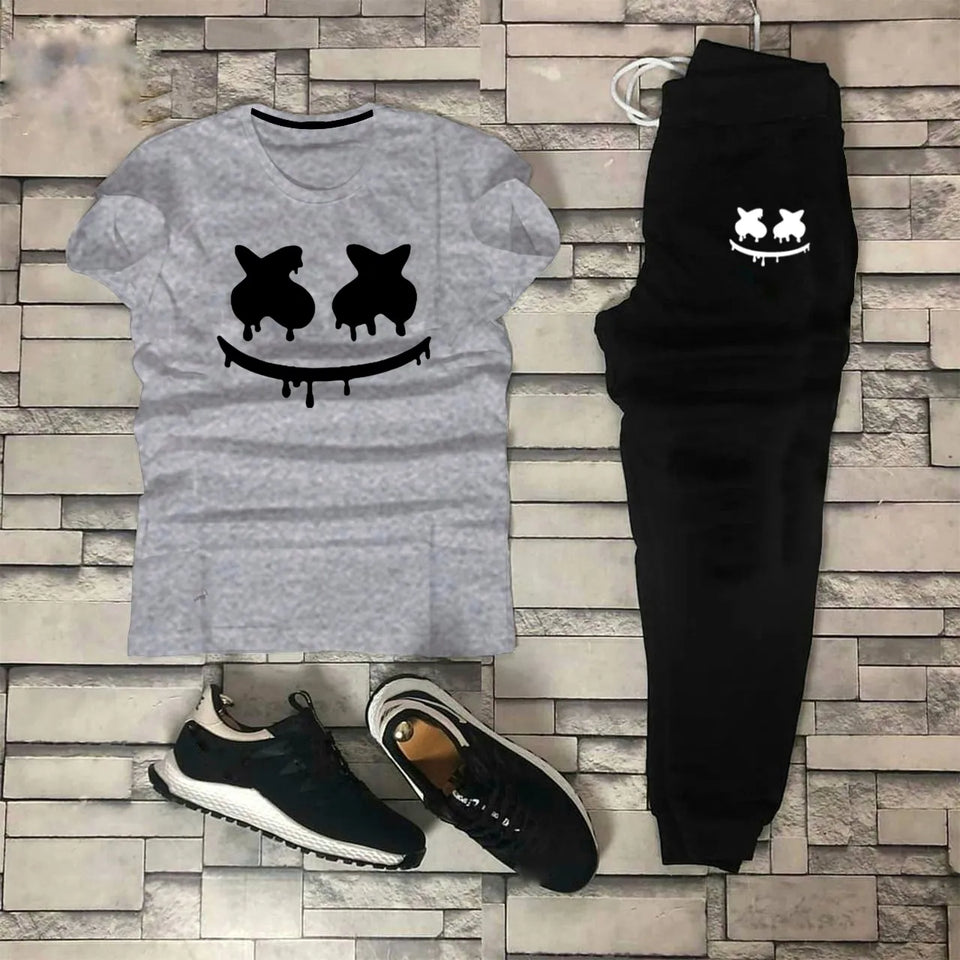Pack of 2 Summer Printed Tracksuit For Men & Boys Soft & Comfortable Fabric Trouser and shirt for men Printed Tracksuit