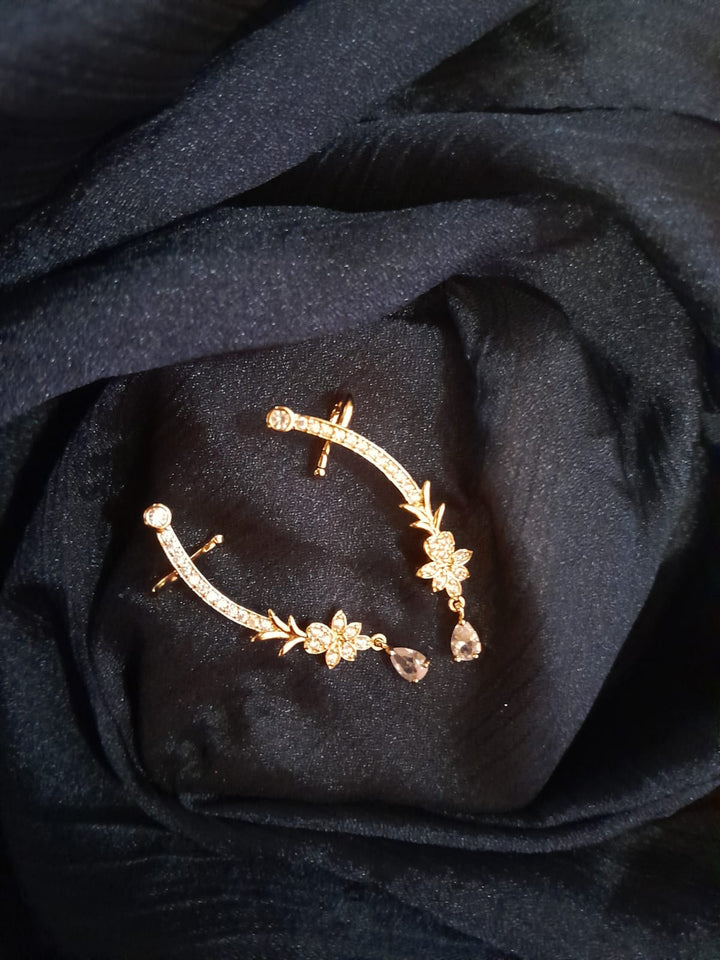 Diamond cuff Earrings by artillium cuff earring, Dangle Link Earrings